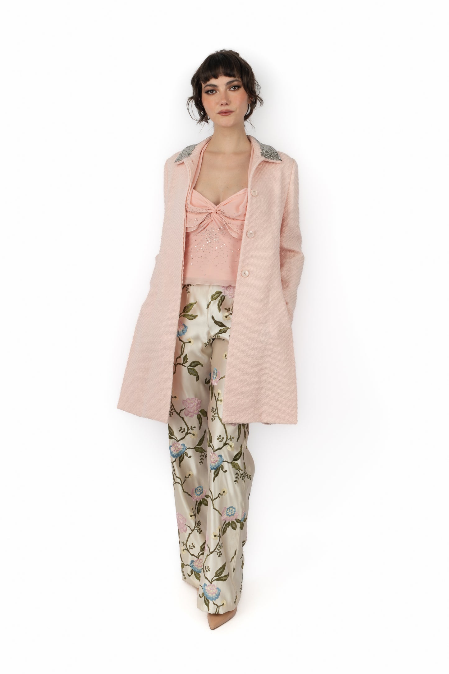 Manteau en laine rose Dior 