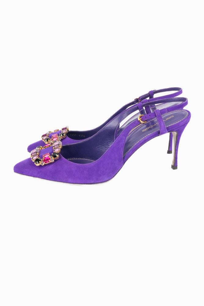 sergio rossiパープル レザー ウィングチップシューズ Sergio Rossi pumps – Les Merveilles De Babellou