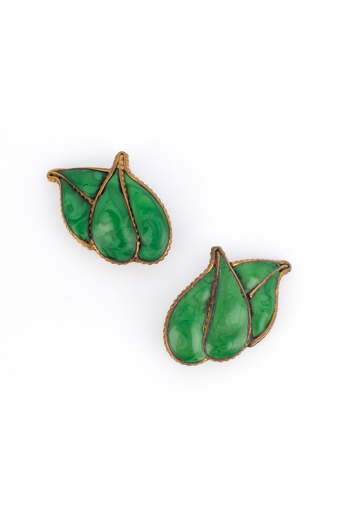 Boucles d'oreilles feuilles Gripoix