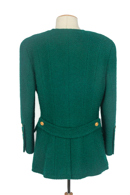 Veste verte Chanel 1990's