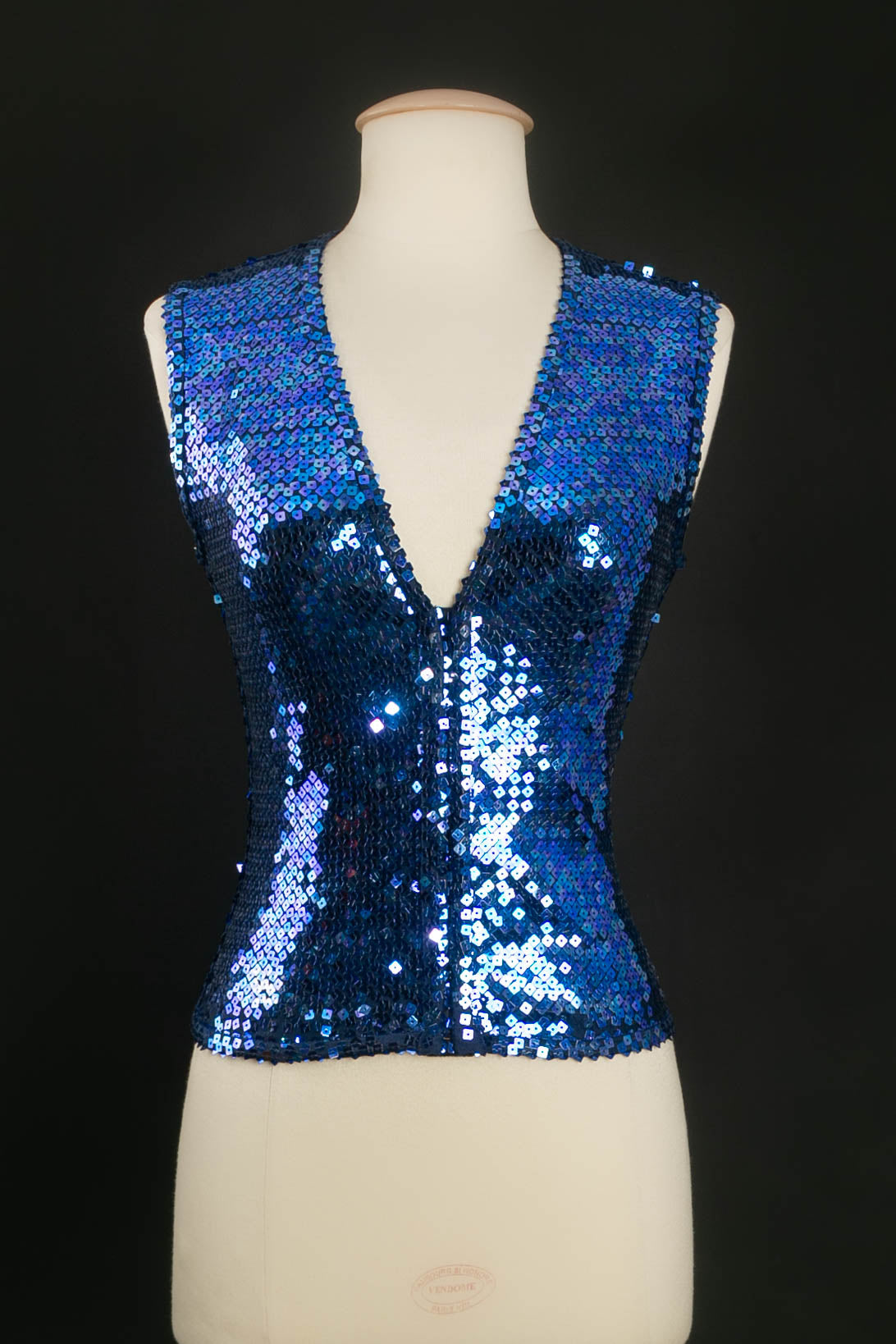 Gilet bleu à sequins Chantal Thomass