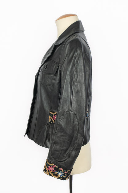 Veste en cuir John Galliano