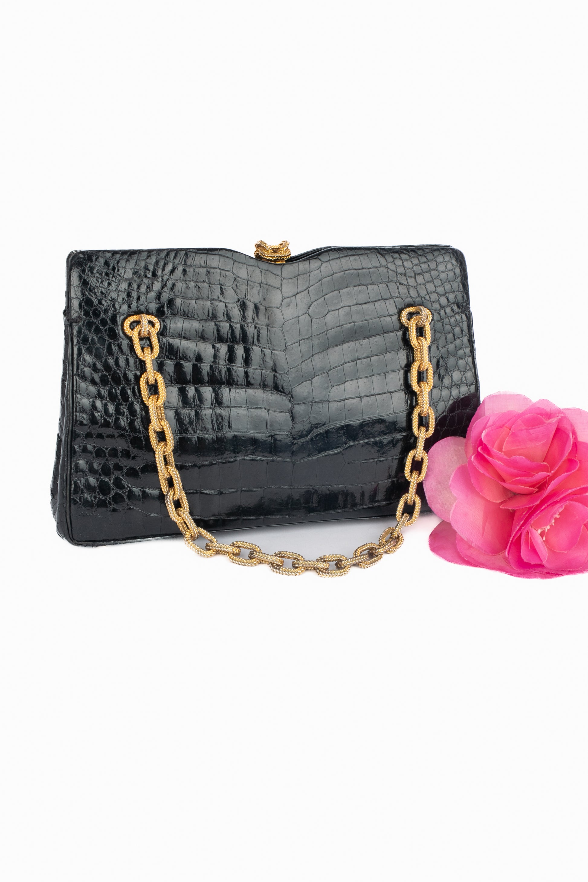 Sac en crocodile noir Morabito