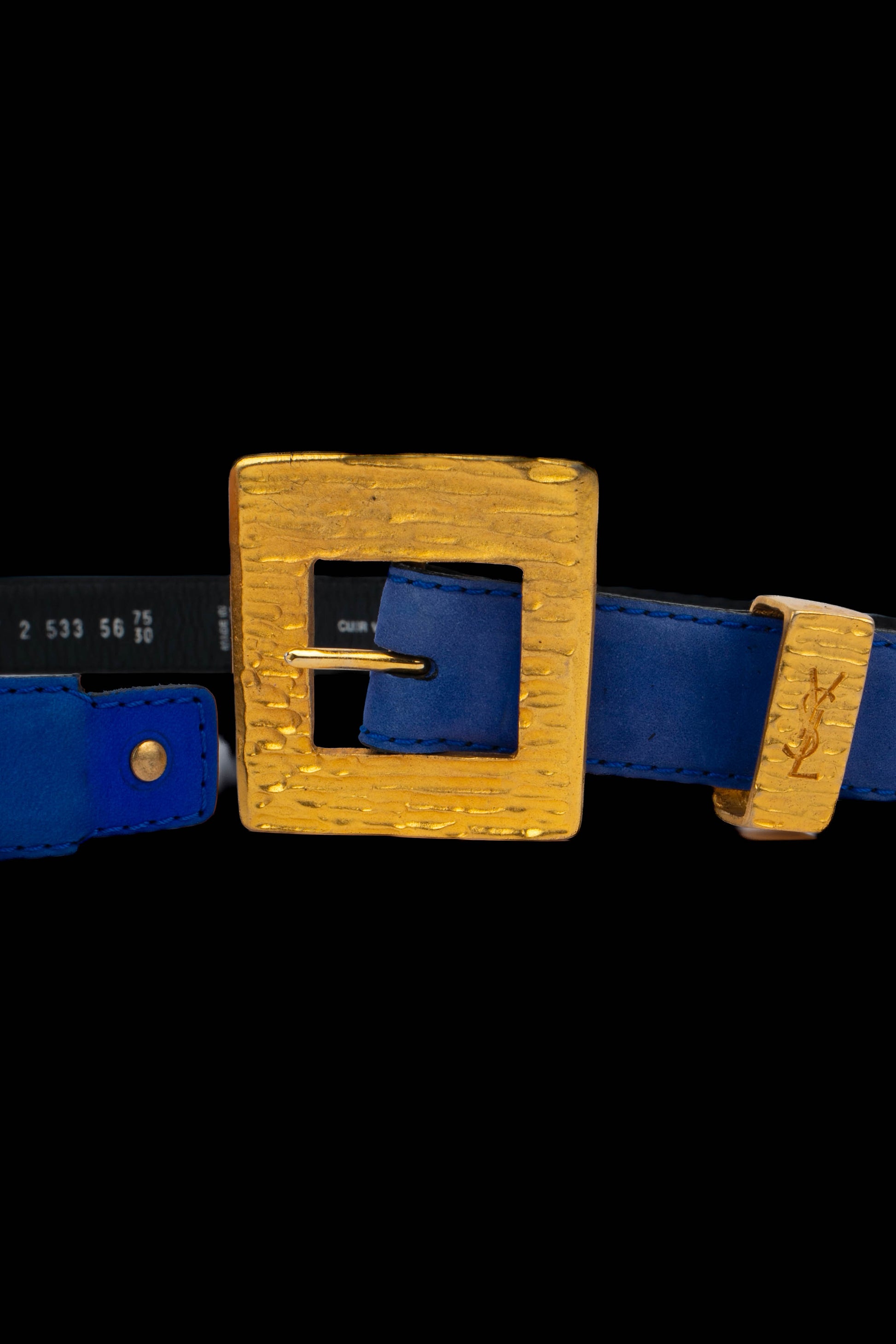 Ceinture en cuir bleu Yves Saint Laurent