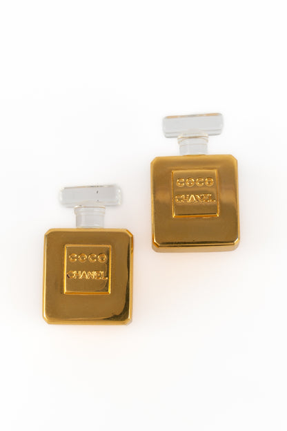 Boucles d'oreilles "flacon de parfum" Chanel