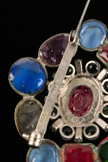 Broche en pâte de verre Chanel 1960's