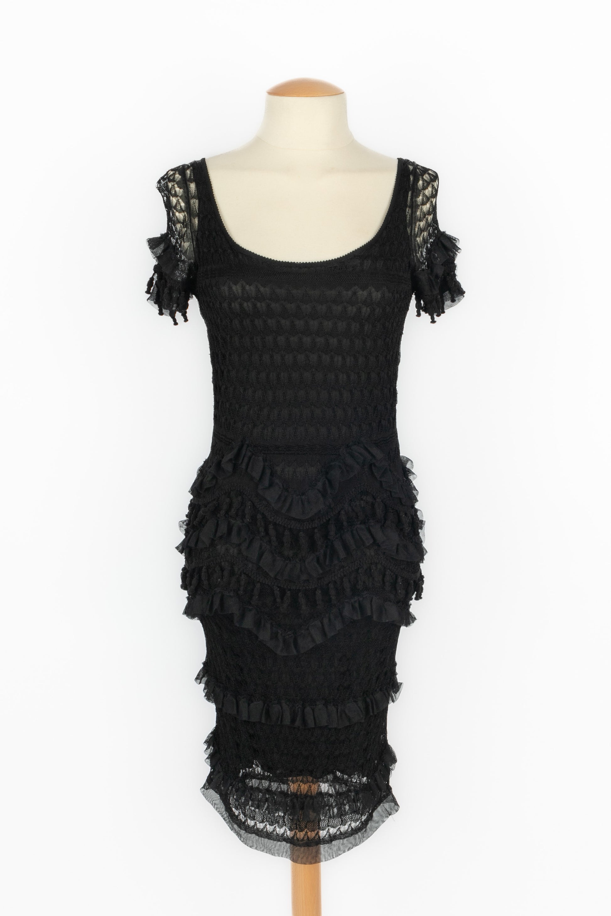 Robe en maille noire Galliano