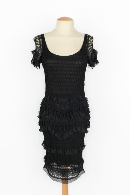 Robe en maille noire Galliano