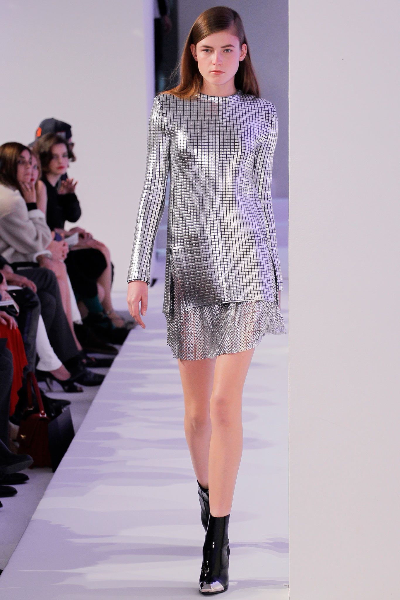 Jupe argentée Paco Rabanne Automne 2013