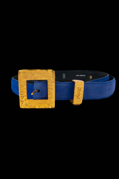 Ceinture en cuir bleu Yves Saint Laurent
