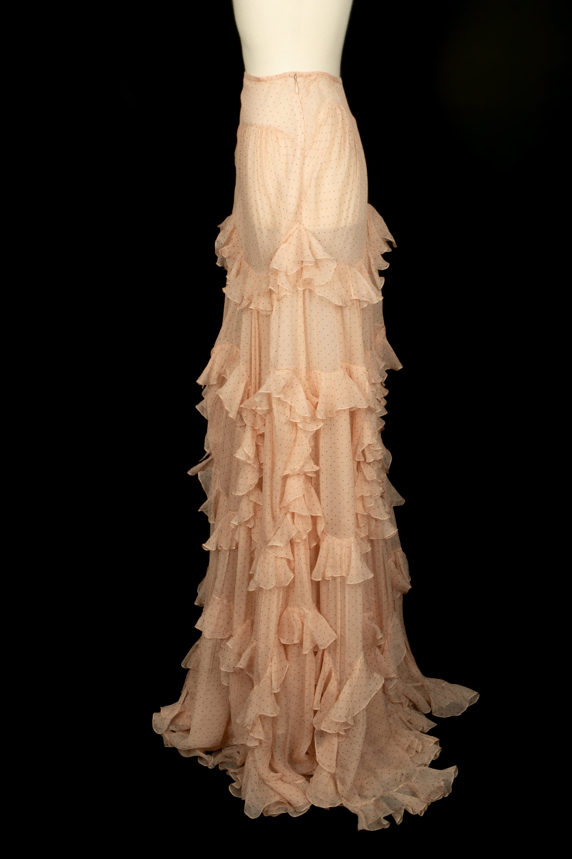 Jupe en mousseline rose Galliano