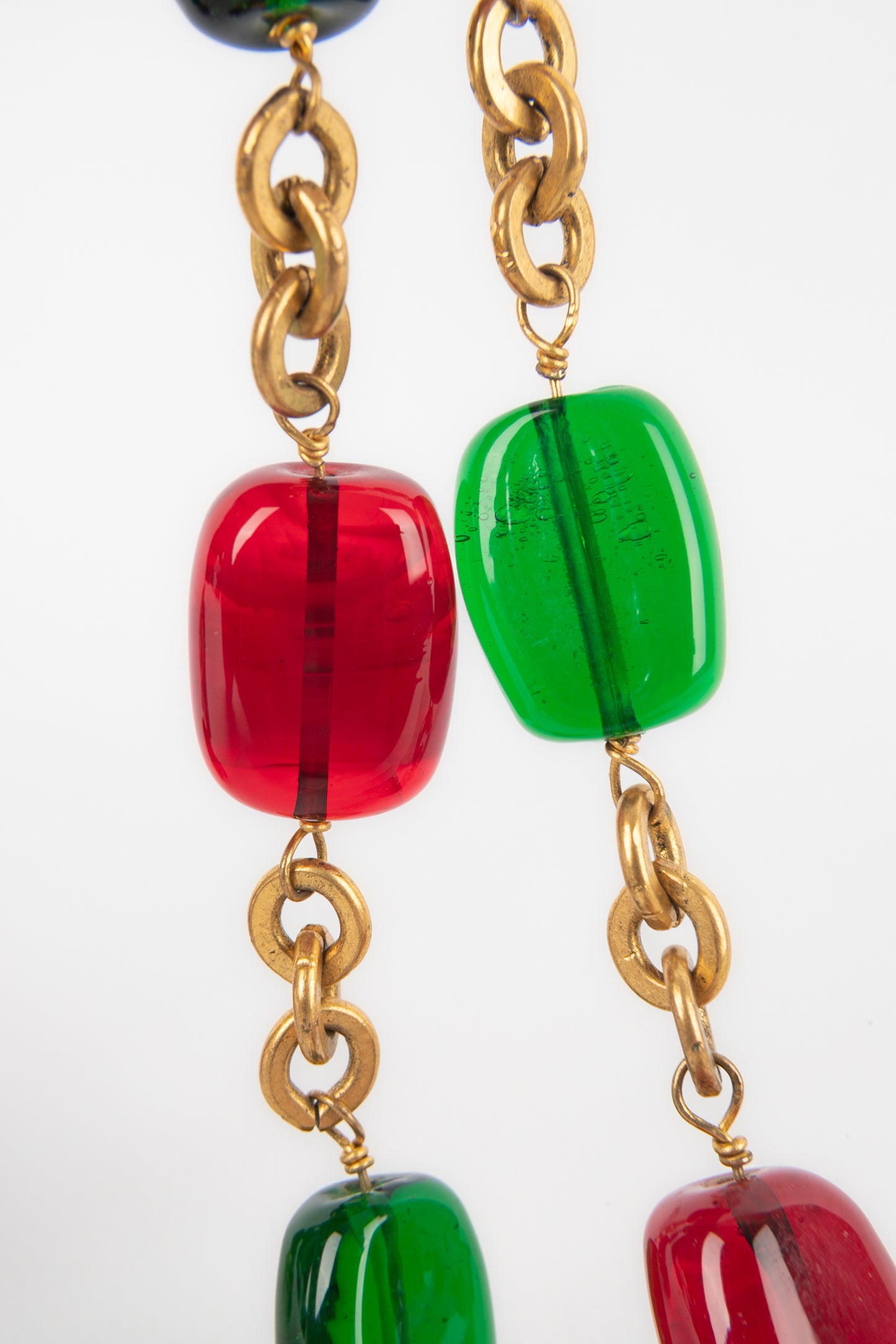 Collier en pâte de verre Chanel 1990's