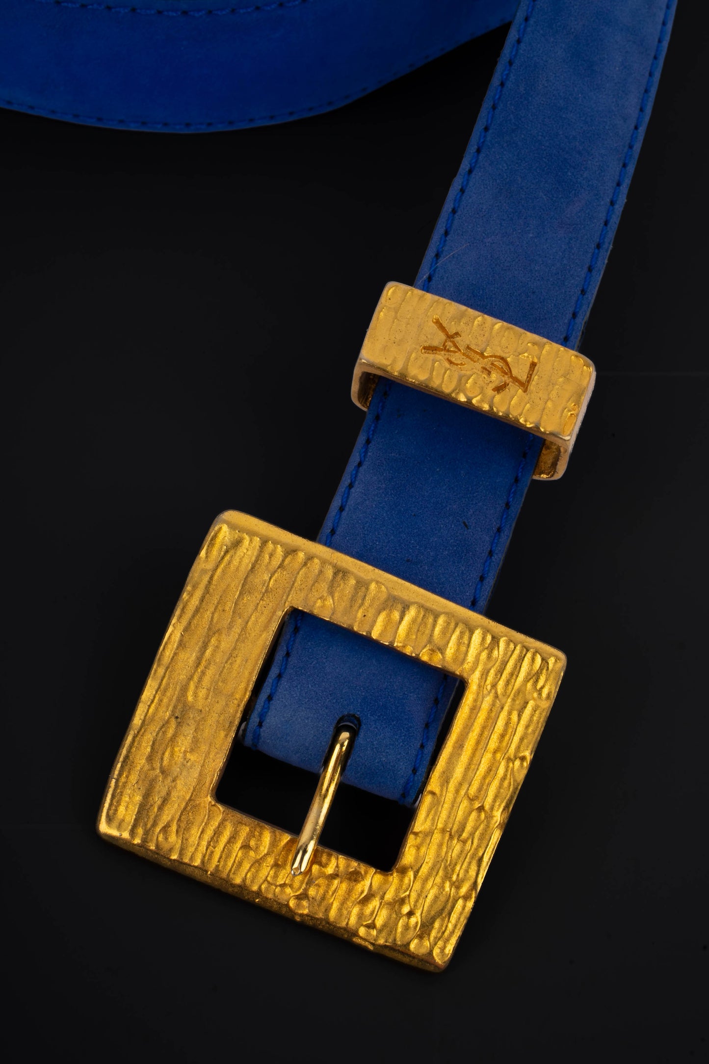 Ceinture en cuir bleu Yves Saint Laurent