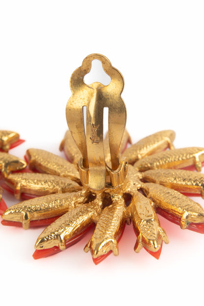 Boucles d'oreilles oranges Yves Saint Laurent 
