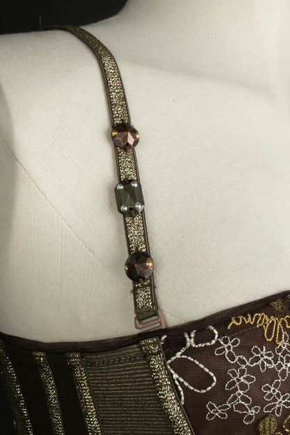 Haut bustier vert John Galliano 