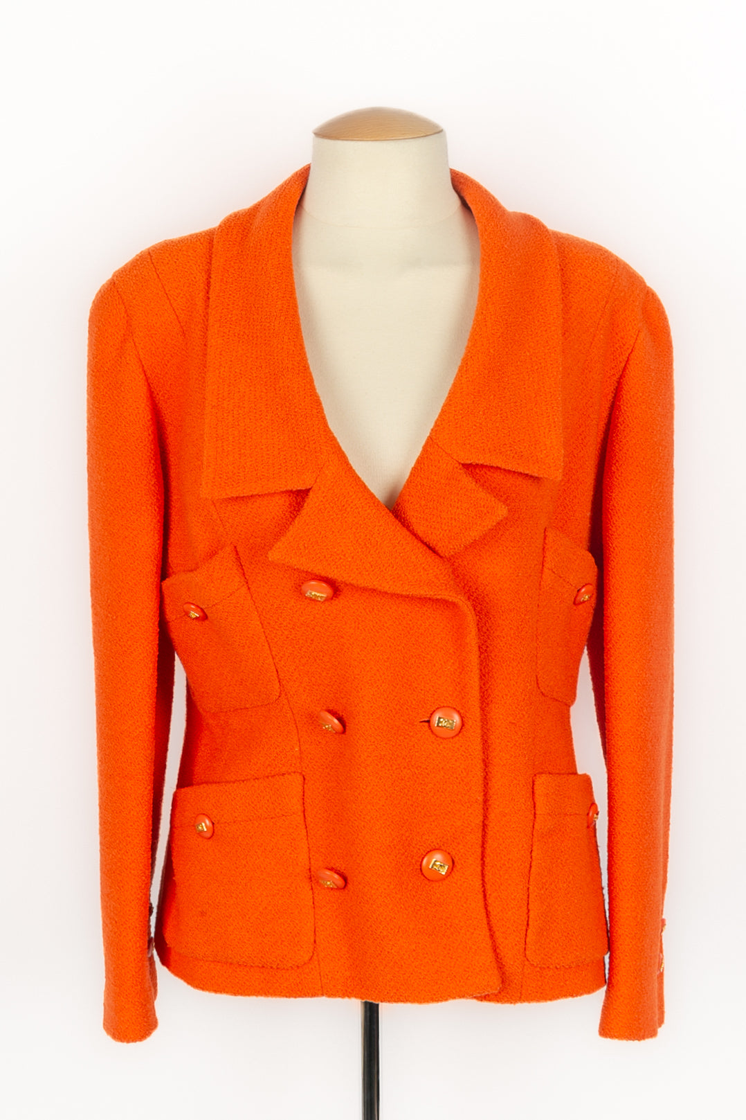Veste orange Chanel 1990's