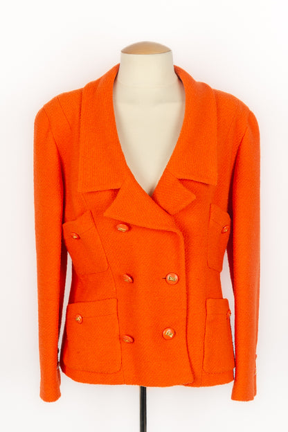 Veste orange Chanel 1990's