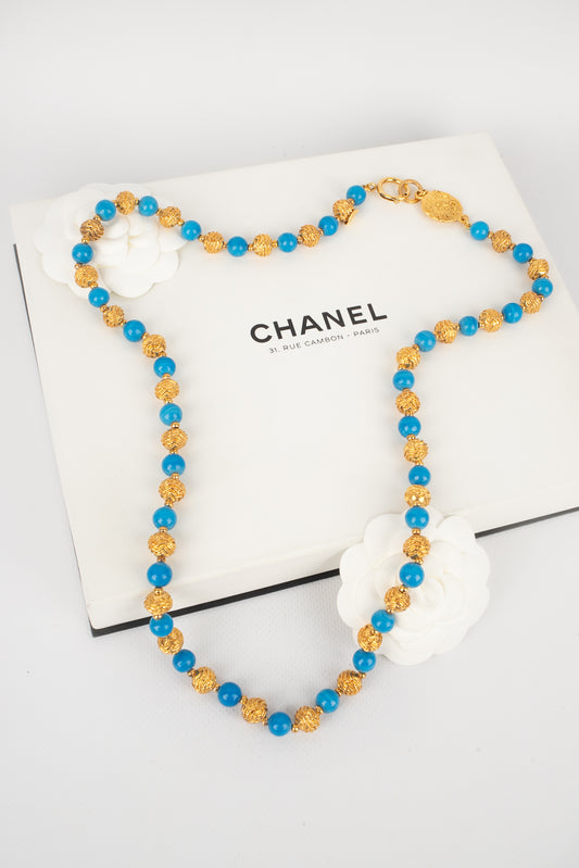 Collier bleu Chanel 1980's