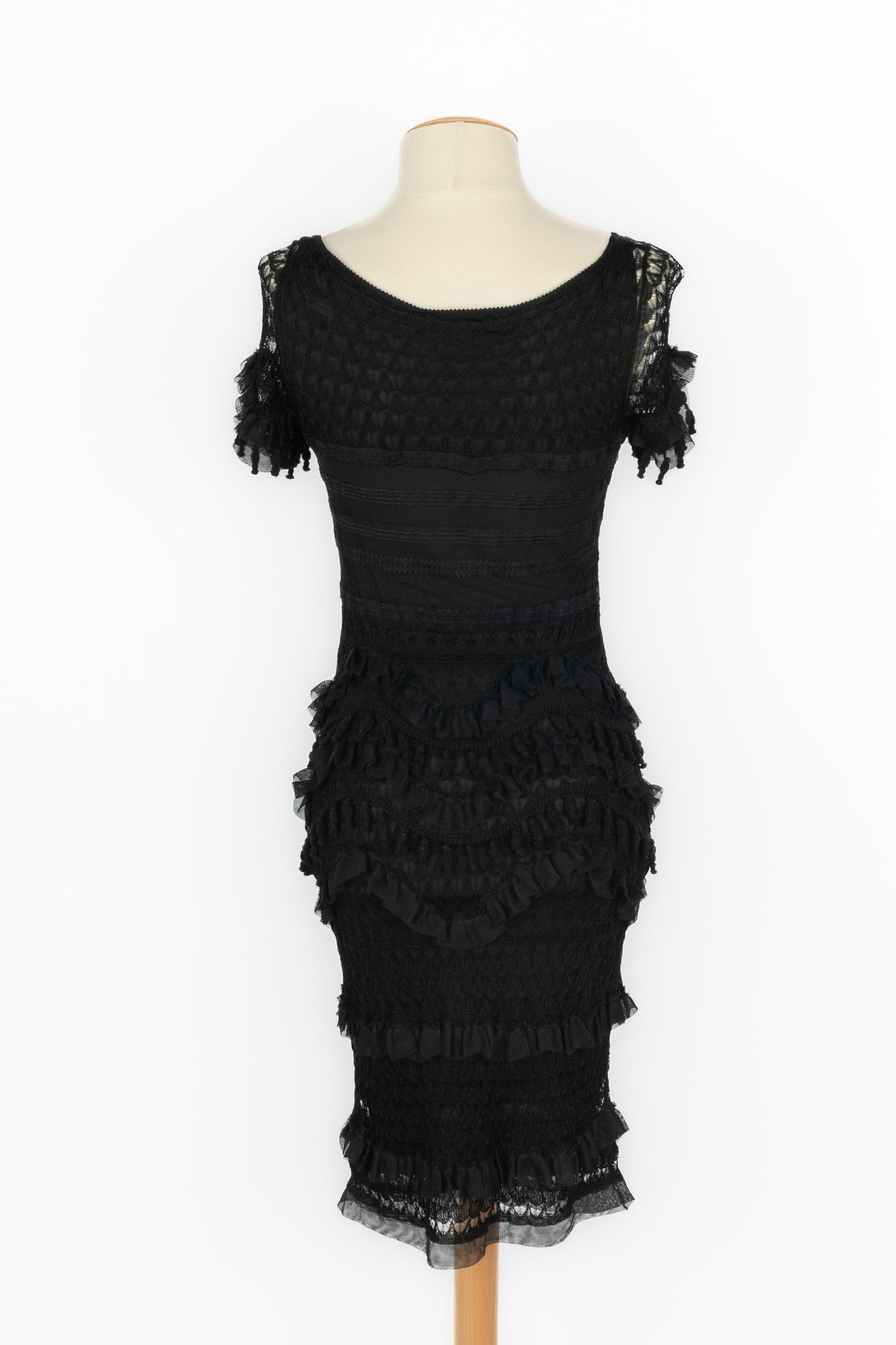 Robe en maille noire Galliano