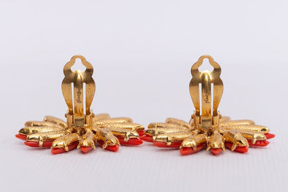 Boucles d'oreilles oranges Yves Saint Laurent