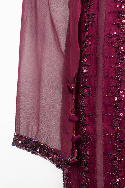 Robe ancienne en soie violette