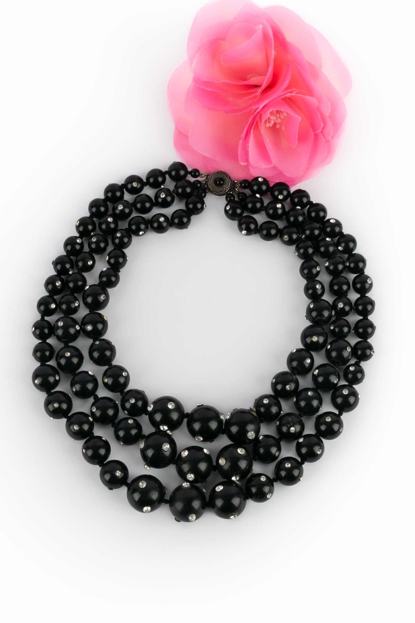 Collier de perles bakelite noire