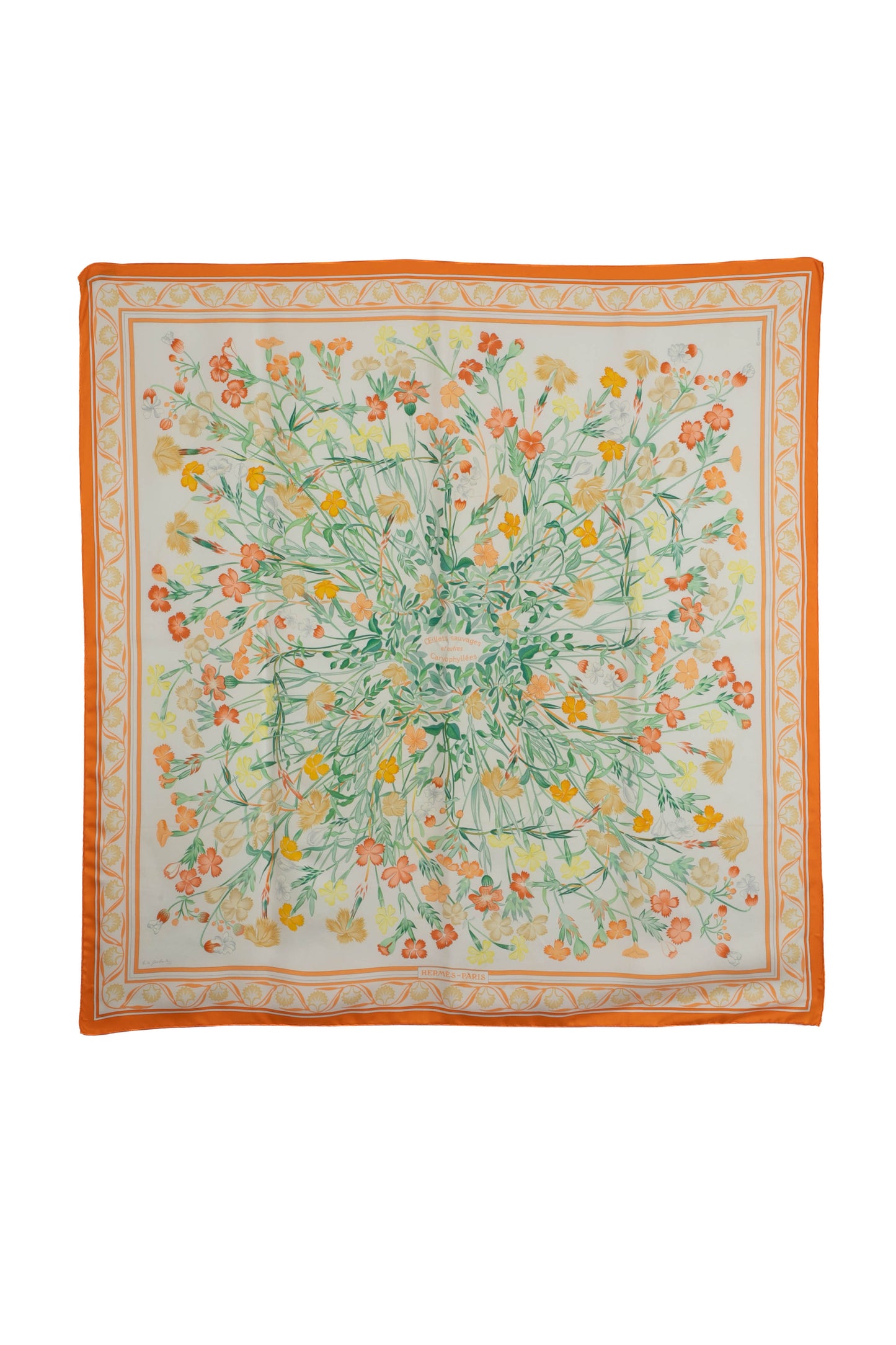 Foulard / carré "Oeillets sauvages et autres Caryophyllées" Hermès