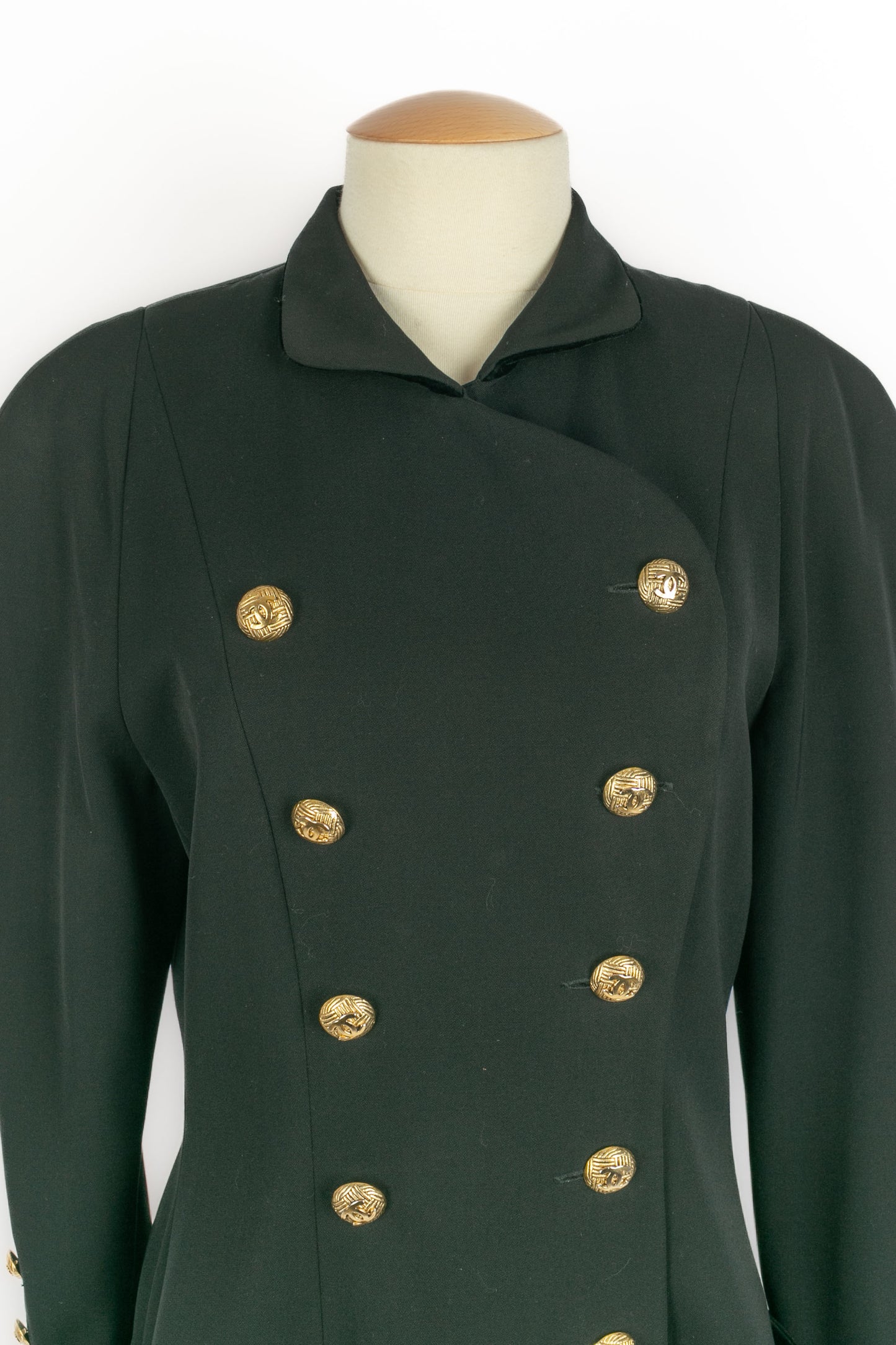 Veste noire Chanel 1990's