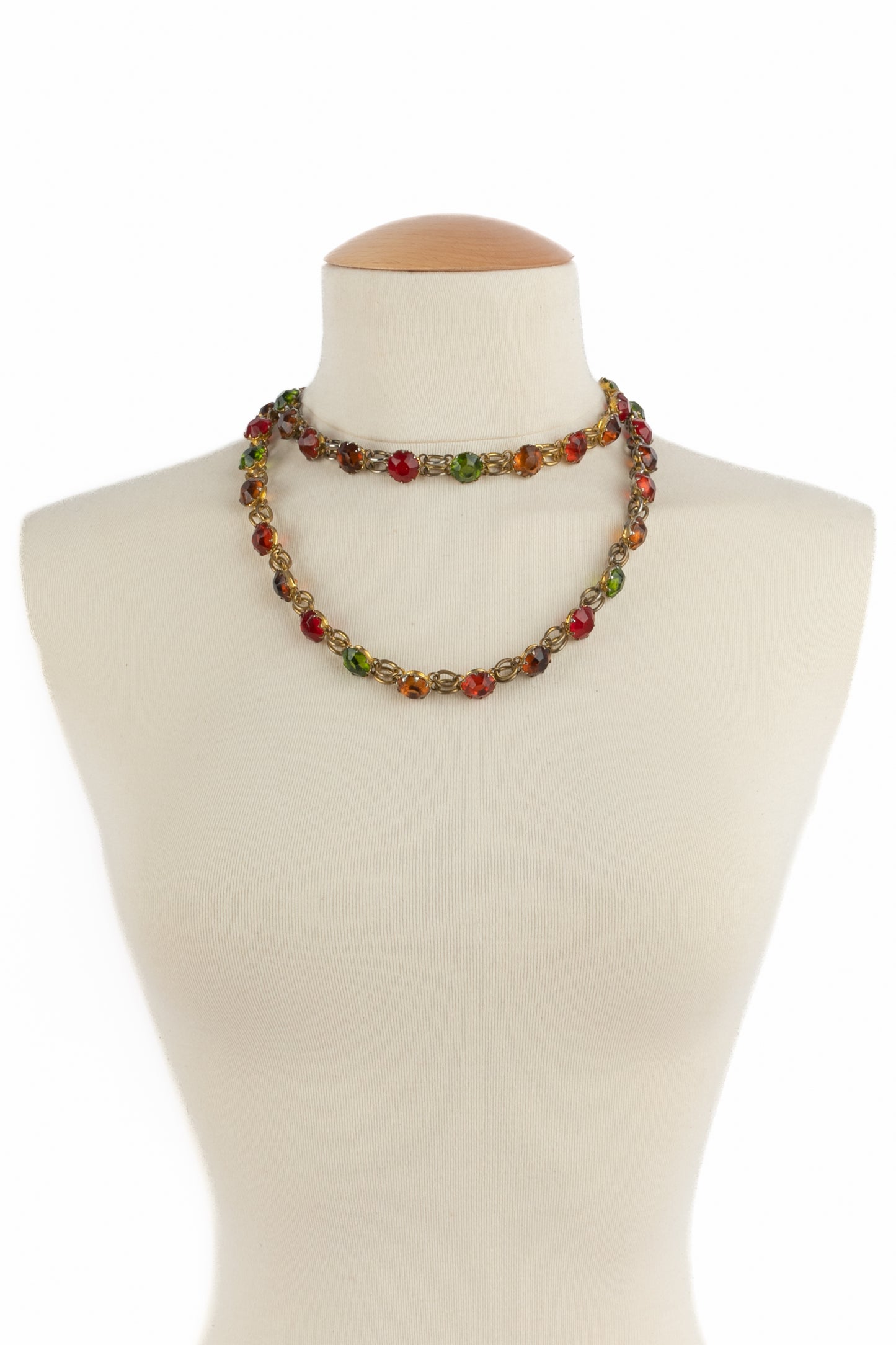 Collier de strass multicolore 1960's