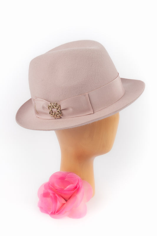 Chapeau borsalino rose Elie Saab