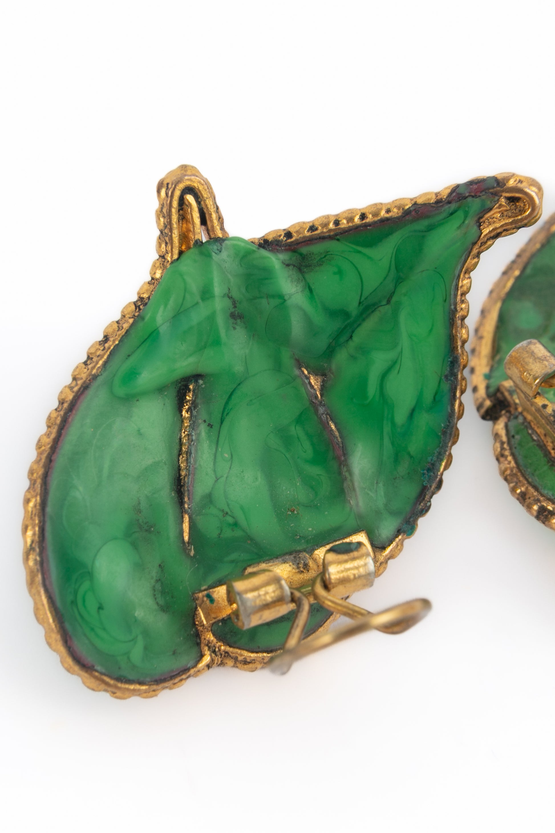 Boucles d'oreilles feuilles Gripoix