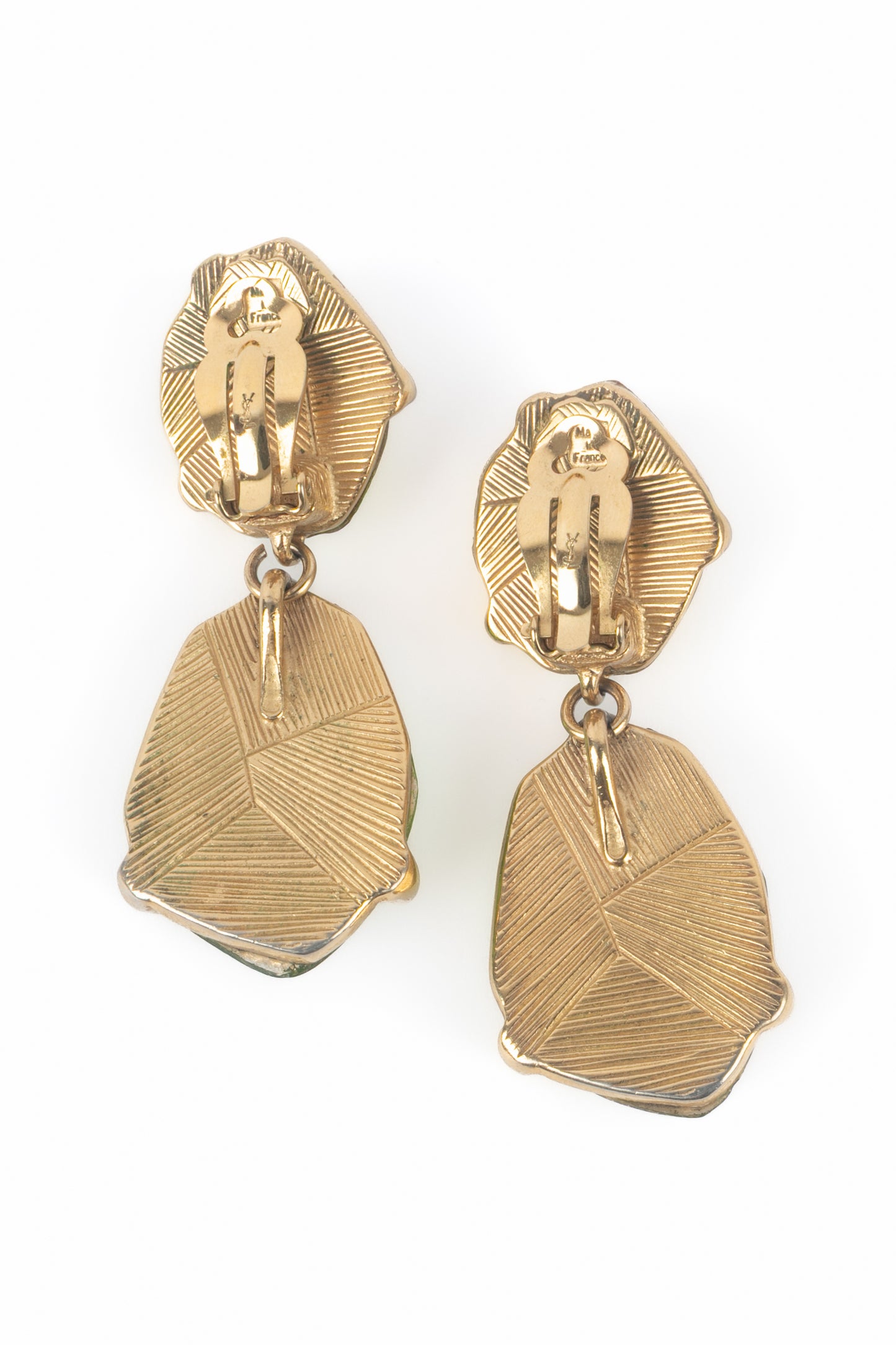 Boucles d'oreilles vertes Yves Saint Laurent
