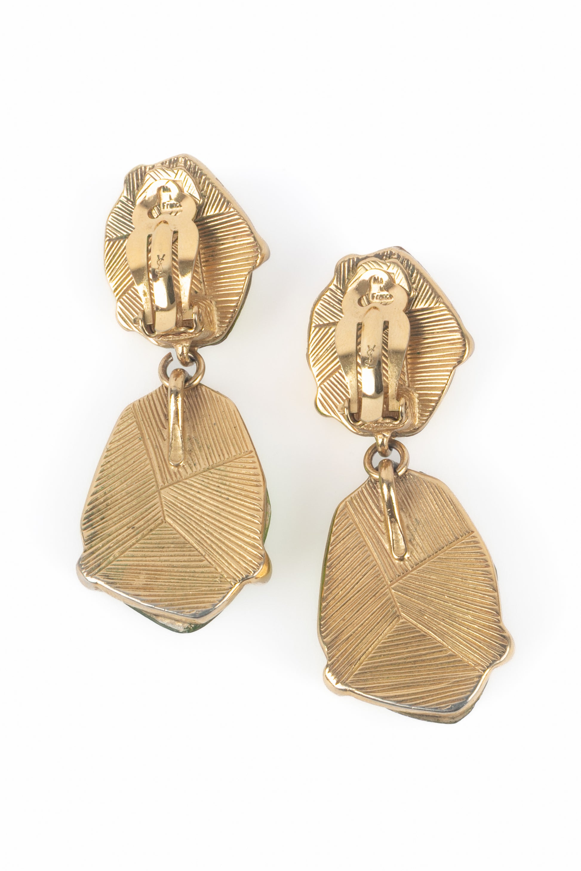 Boucles d'oreilles vertes Yves Saint Laurent