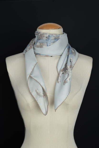 Foulard en soie bleu Chanel 