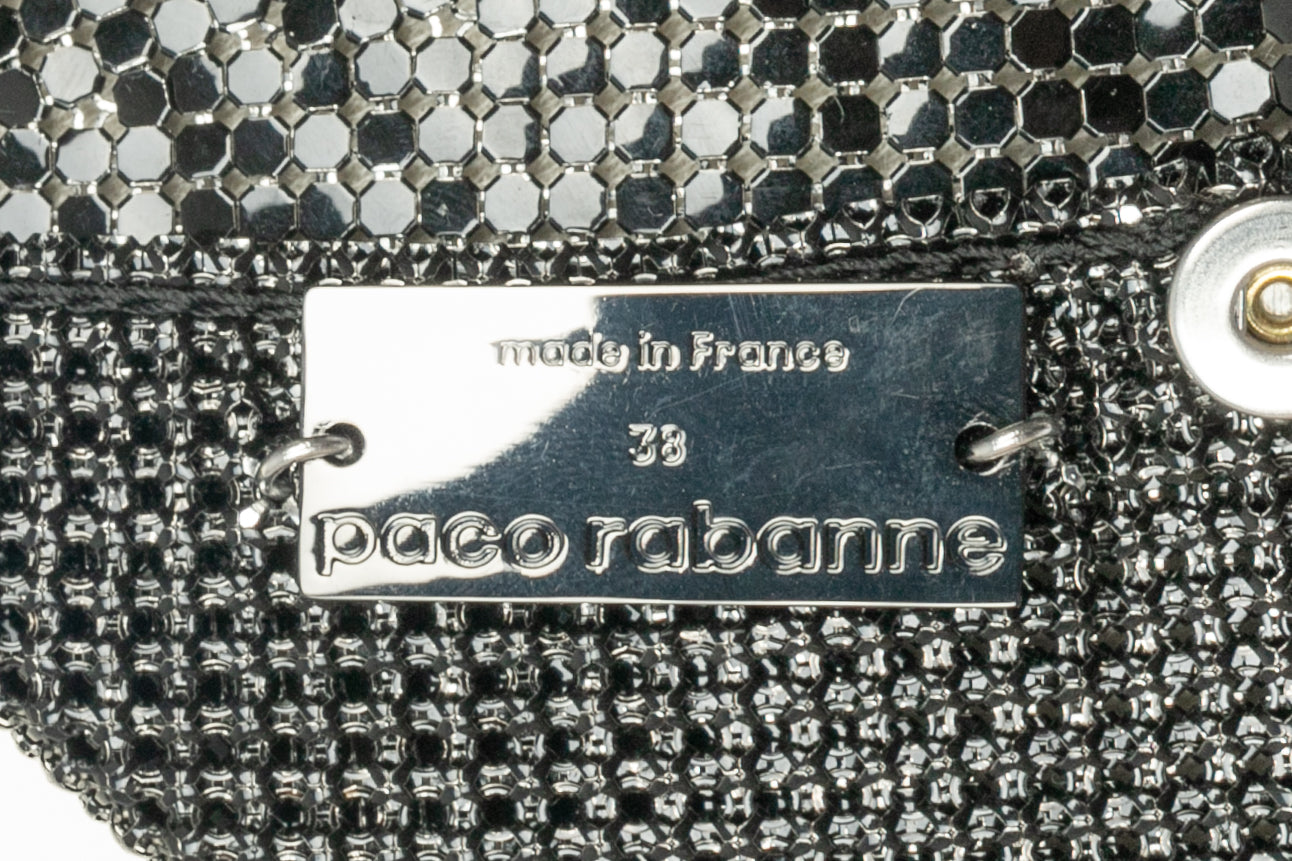 Jupe métallique noire Paco Rabanne