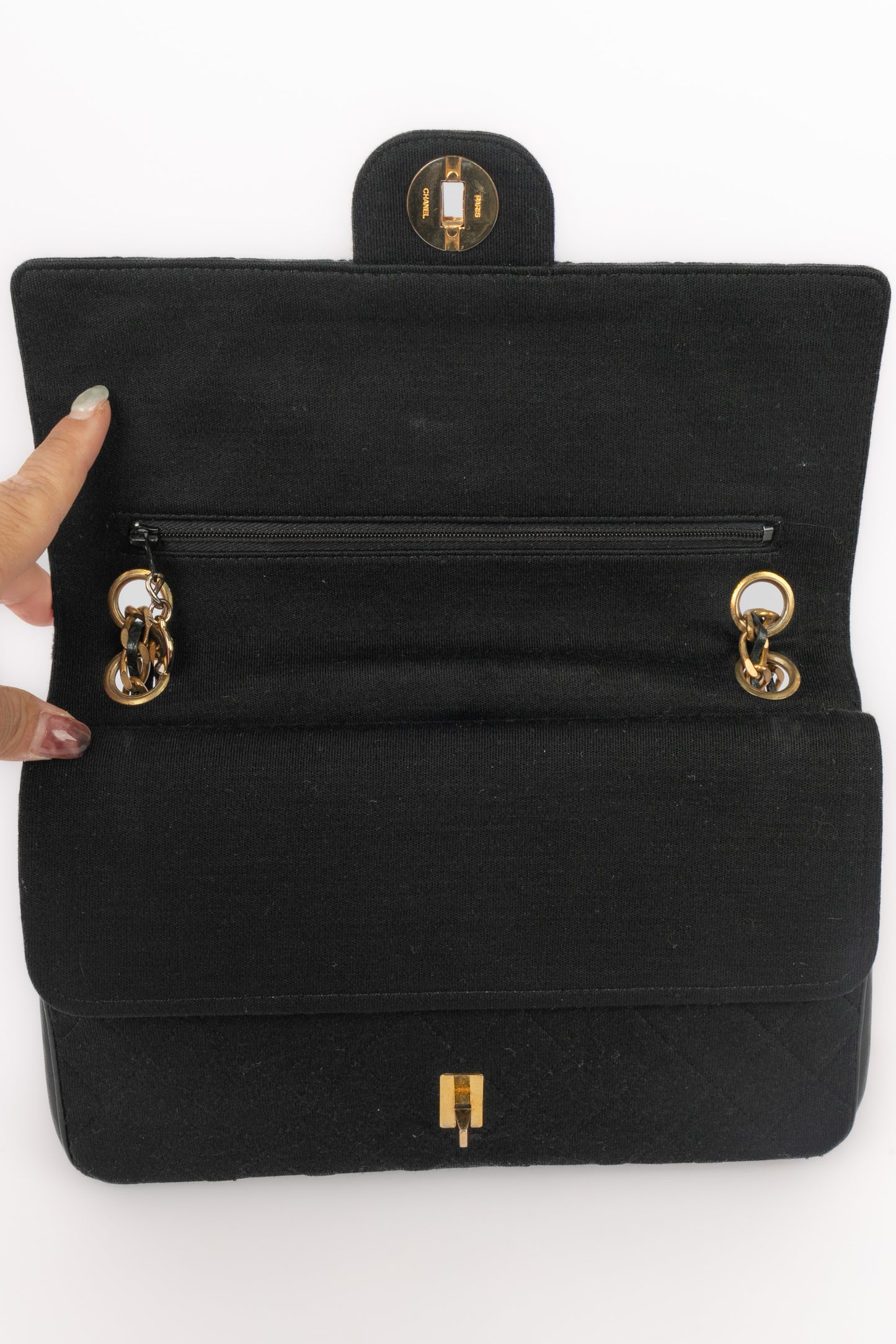 Sac classique en jersey Chanel 1970's