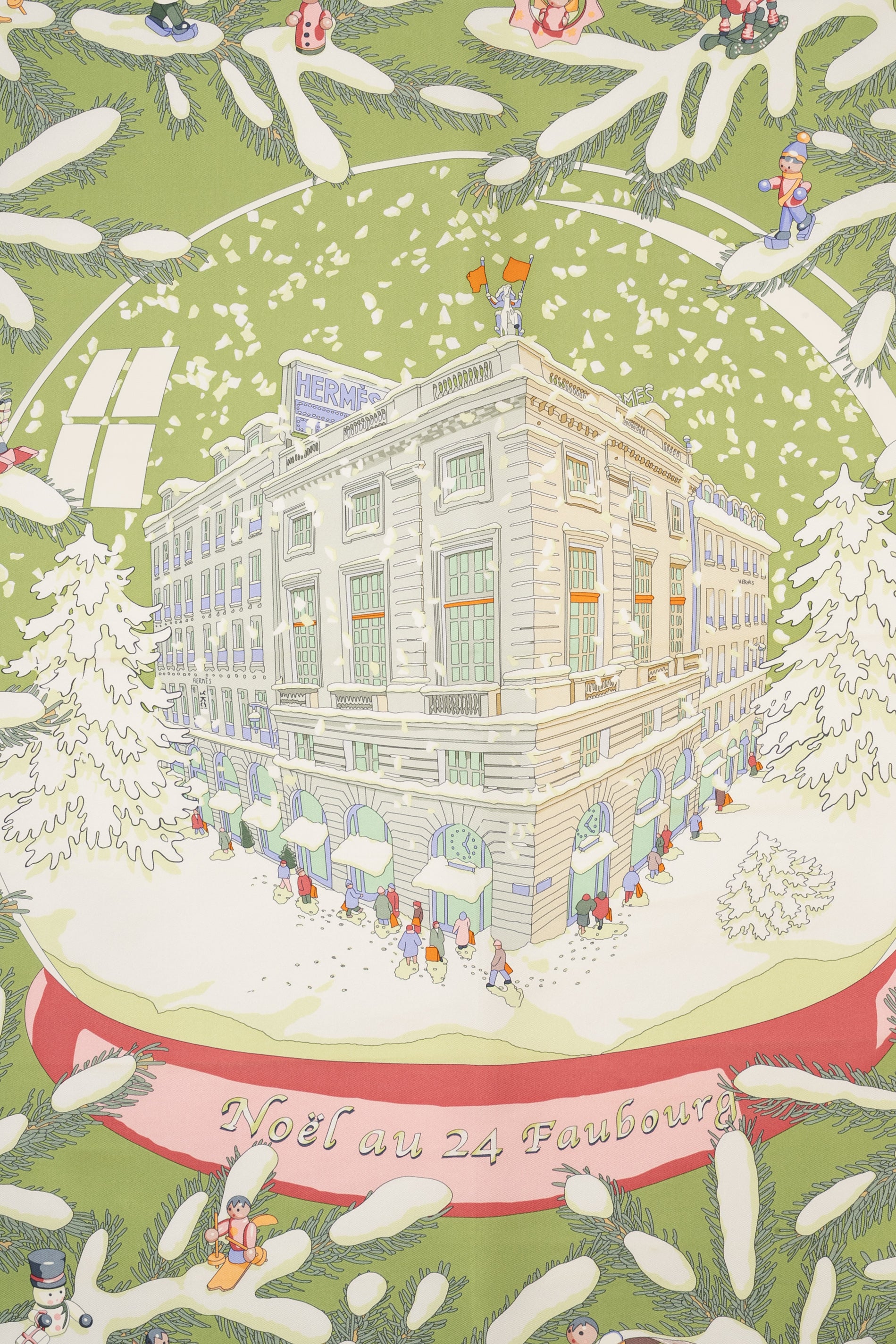 Foulard "Noël au 24 Faubourg" Hermès