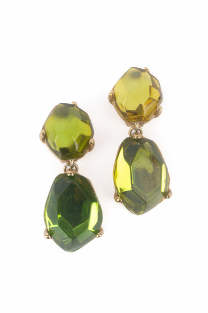 Boucles d'oreilles vertes Yves Saint Laurent