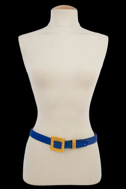 Ceinture en cuir bleu Yves Saint Laurent