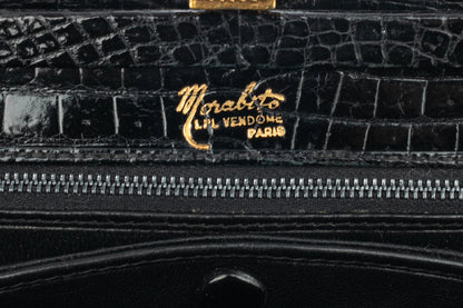 Sac en crocodile noir Morabito