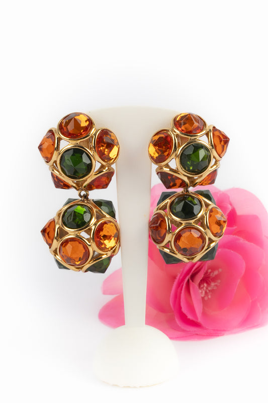 Boucles d'oreilles oranges Yves Saint Laurent