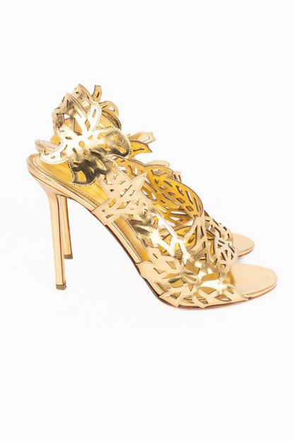 Escarpins en cuir doré Sergio Rossi