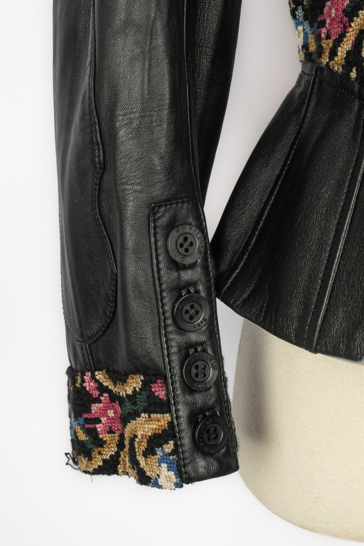 Veste en cuir John Galliano