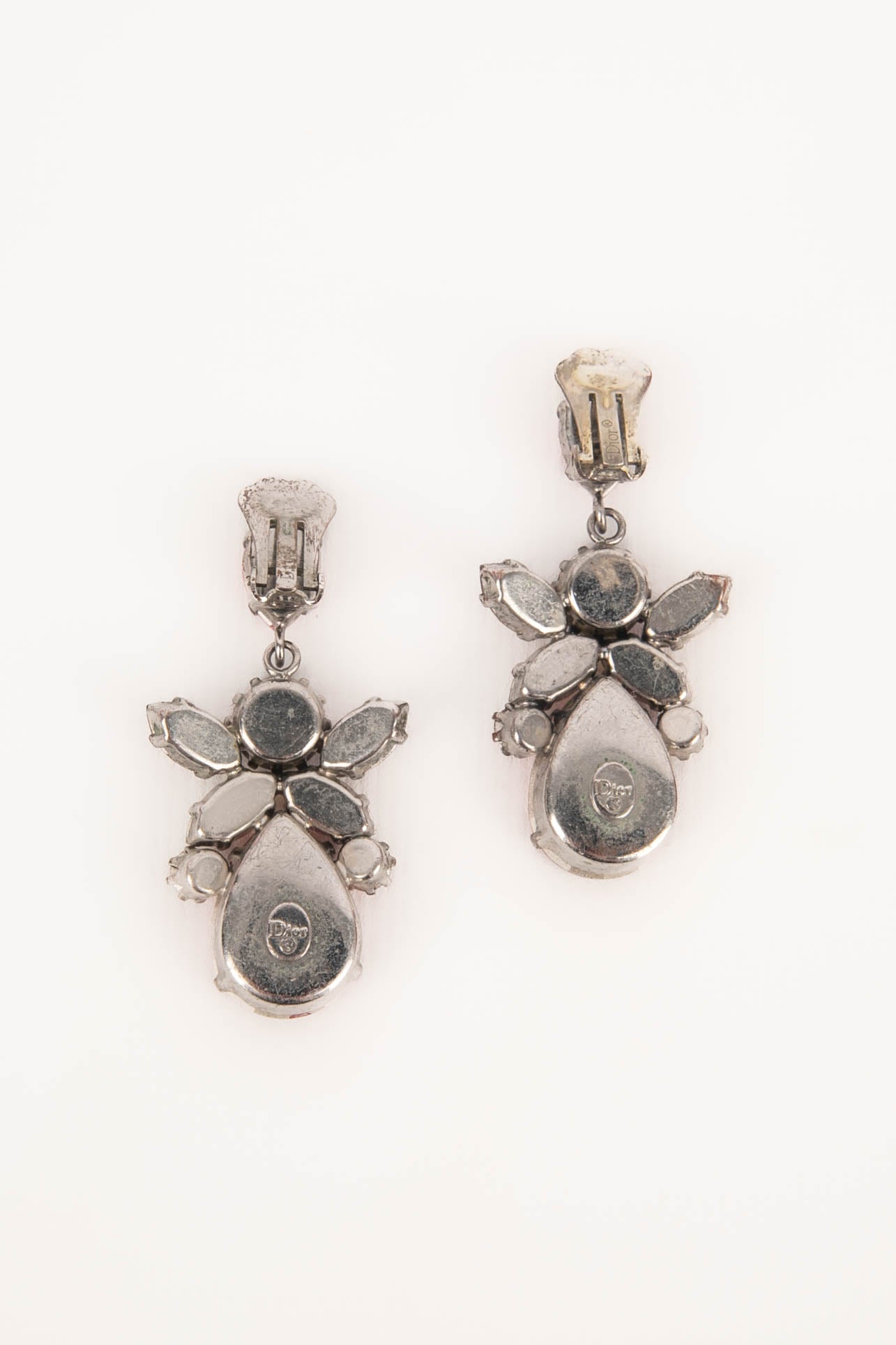 Boucles d'oreilles strassées Dior