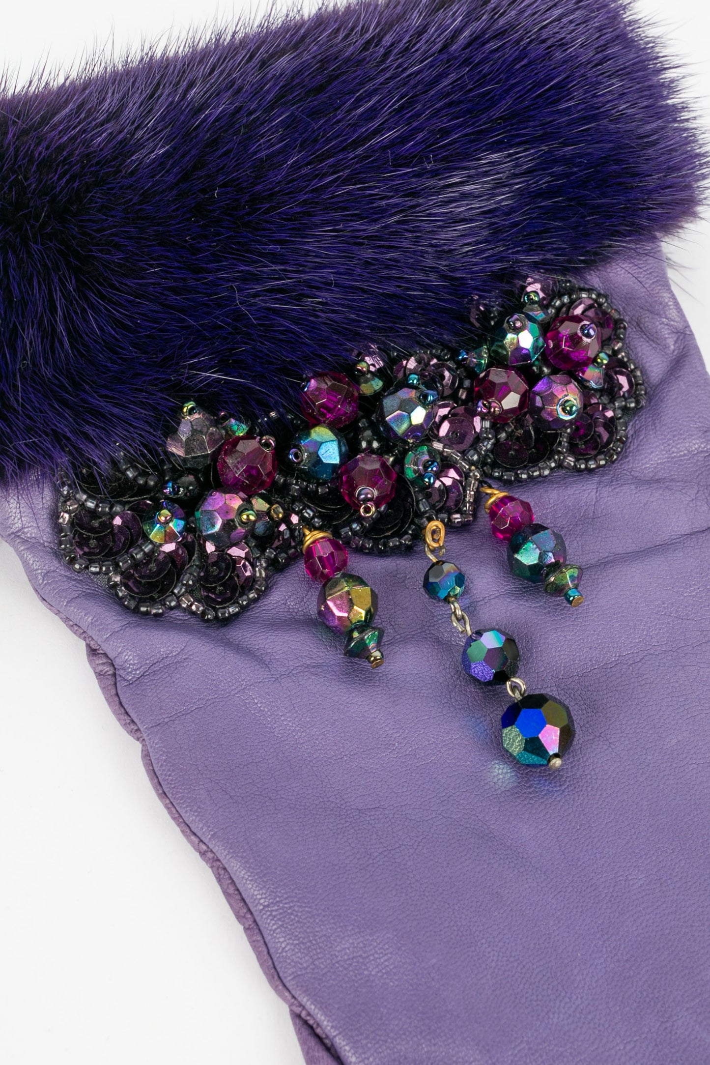 Gants en cuir et fourrure