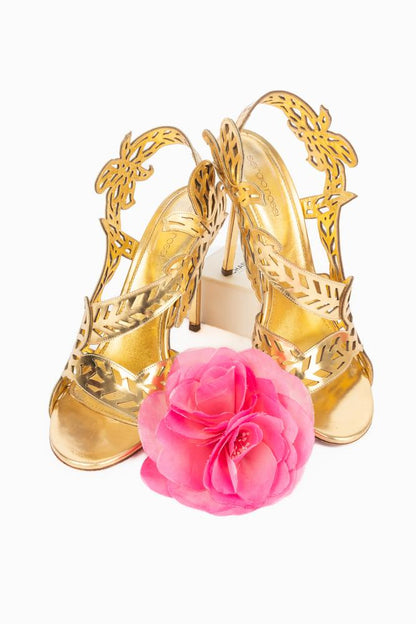 Escarpins en cuir doré Sergio Rossi