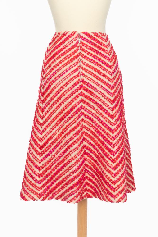 Tailleur rouge et blanc Chanel Haute Couture