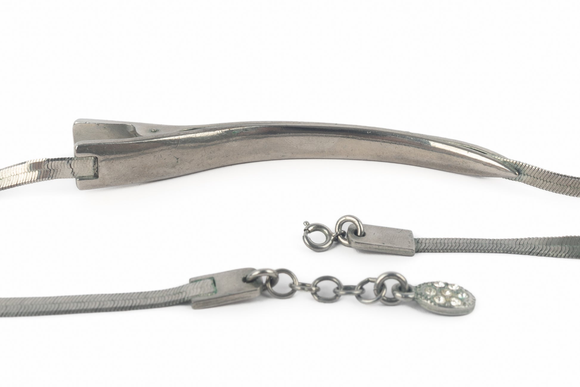 Collier "Barrette" argentée Dior 