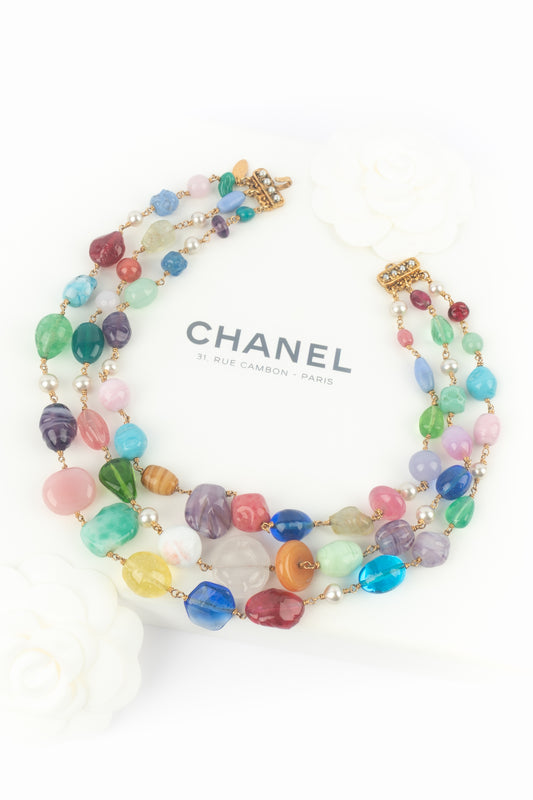 Collier coloré Chanel 1980's