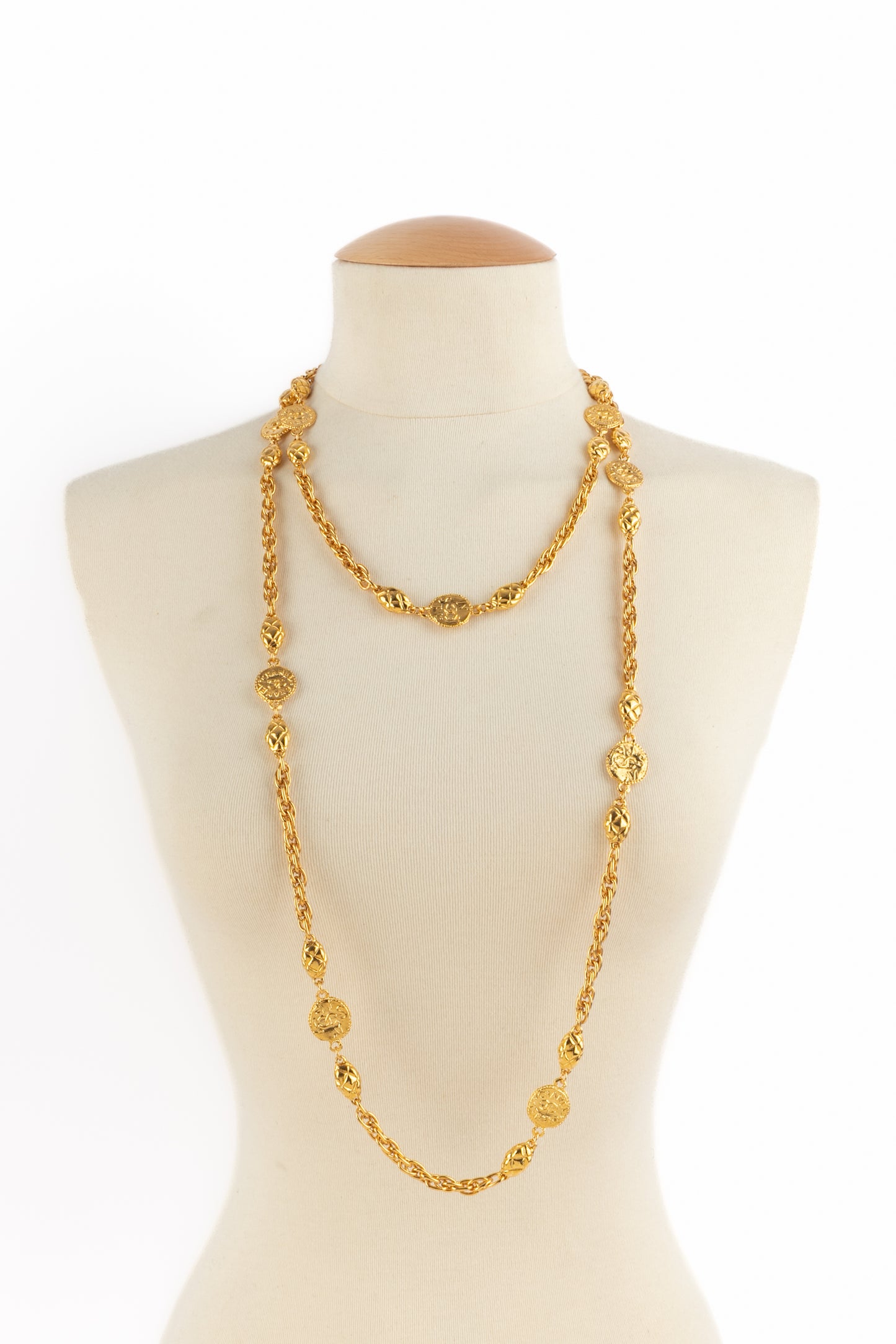 Collier doré Chanel 1985's